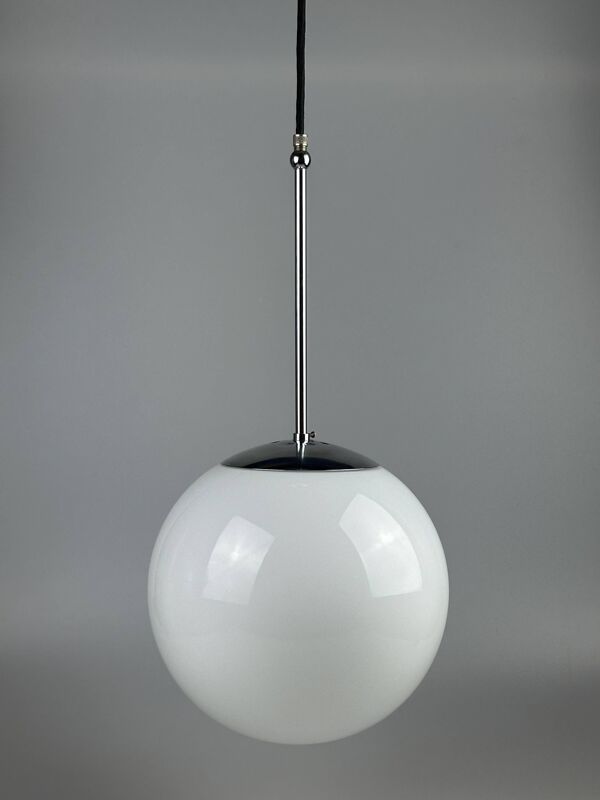 1960s and 1970s Globe Lamp, Hanging Lamp, Glass Ceiling Lamp, Space Age Des