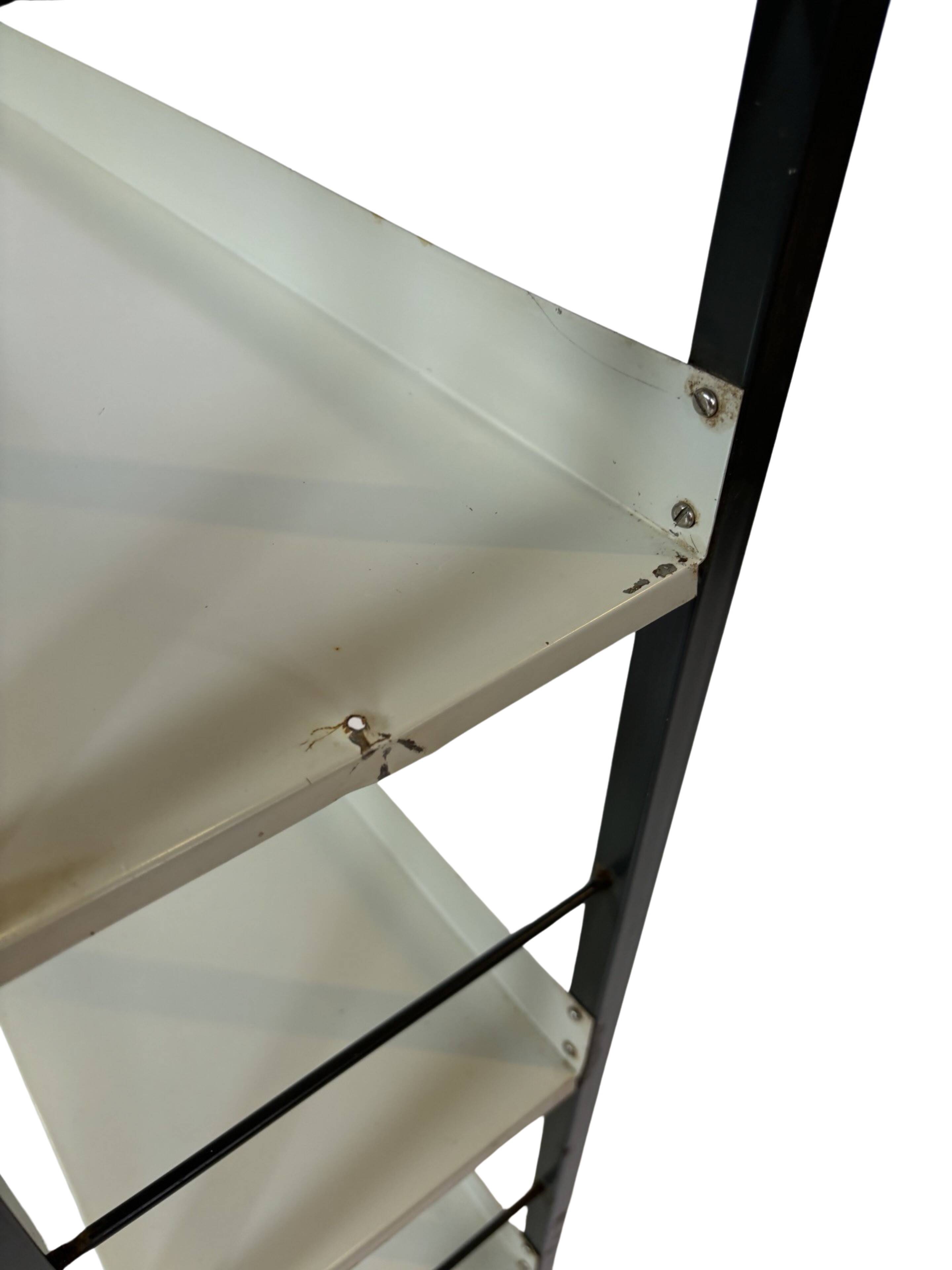 Free stanting Tomado shelving unit in metal and gray - 1960s Dutch Design