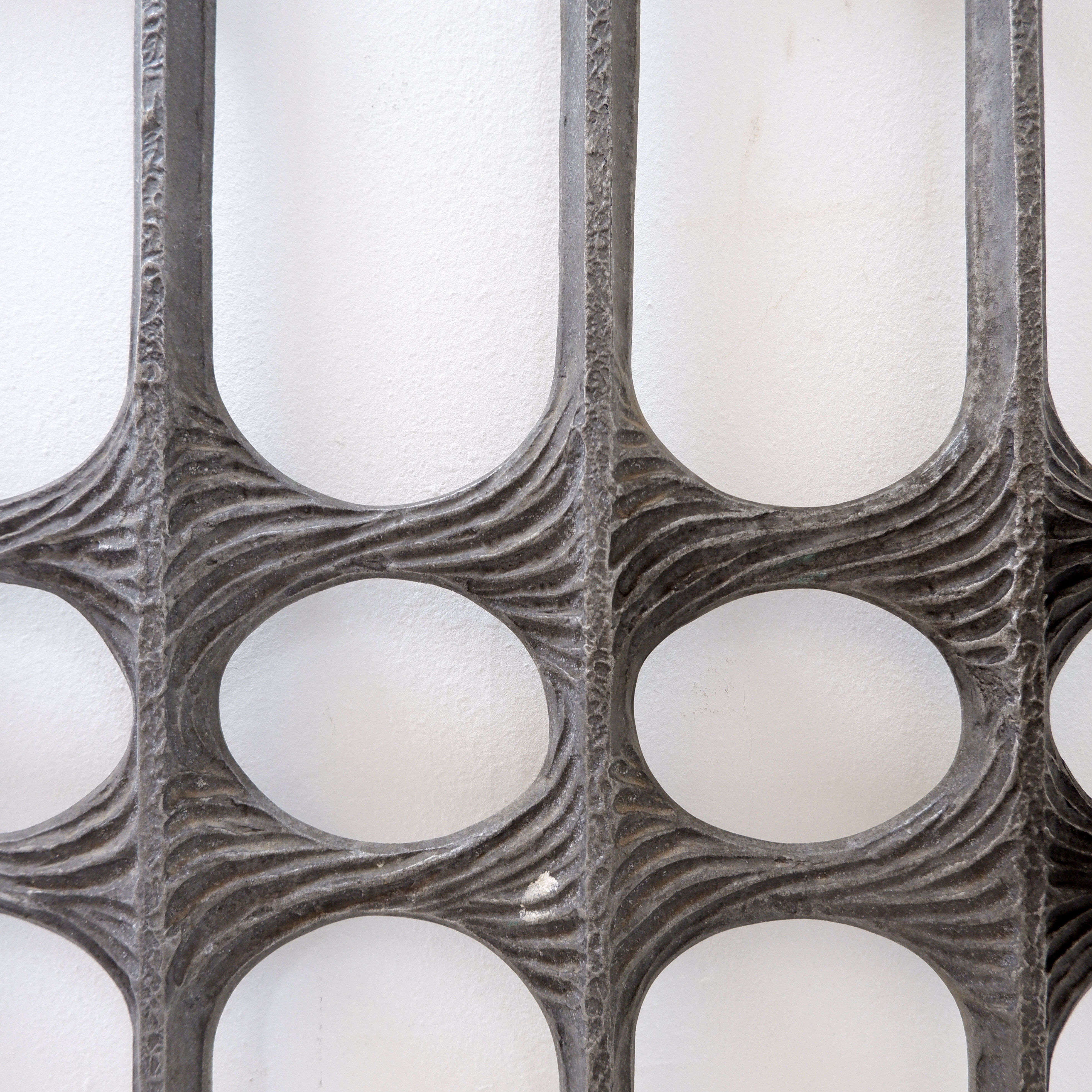 Brutalist cast aluminum door panel in the style of Paul Evans, 1960s