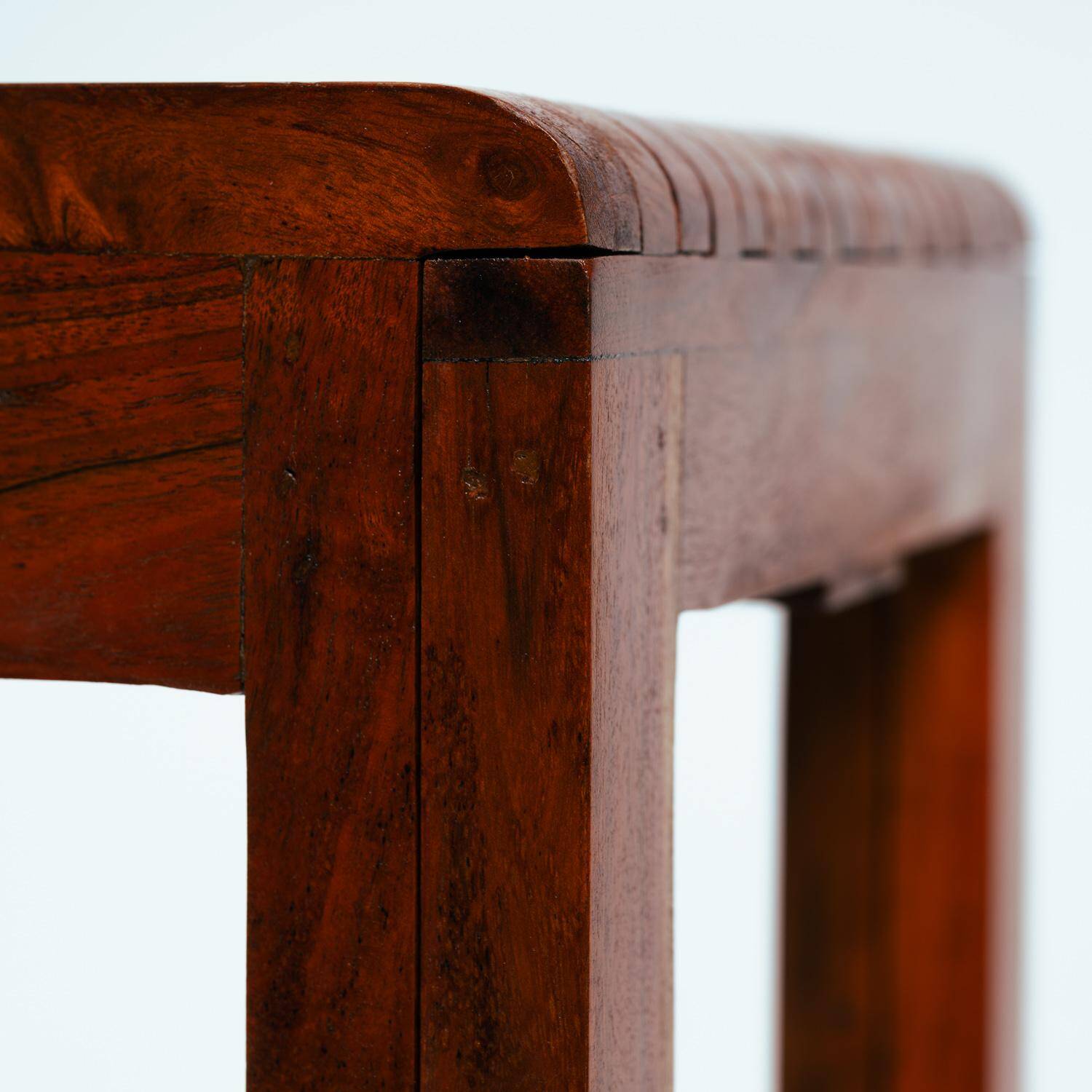 Extendable vintage teak slat bench