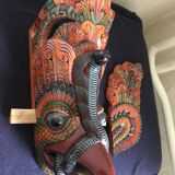 Wooden triptych mask