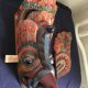 Wooden triptych mask