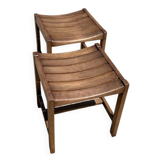 Beech stools André Sornay