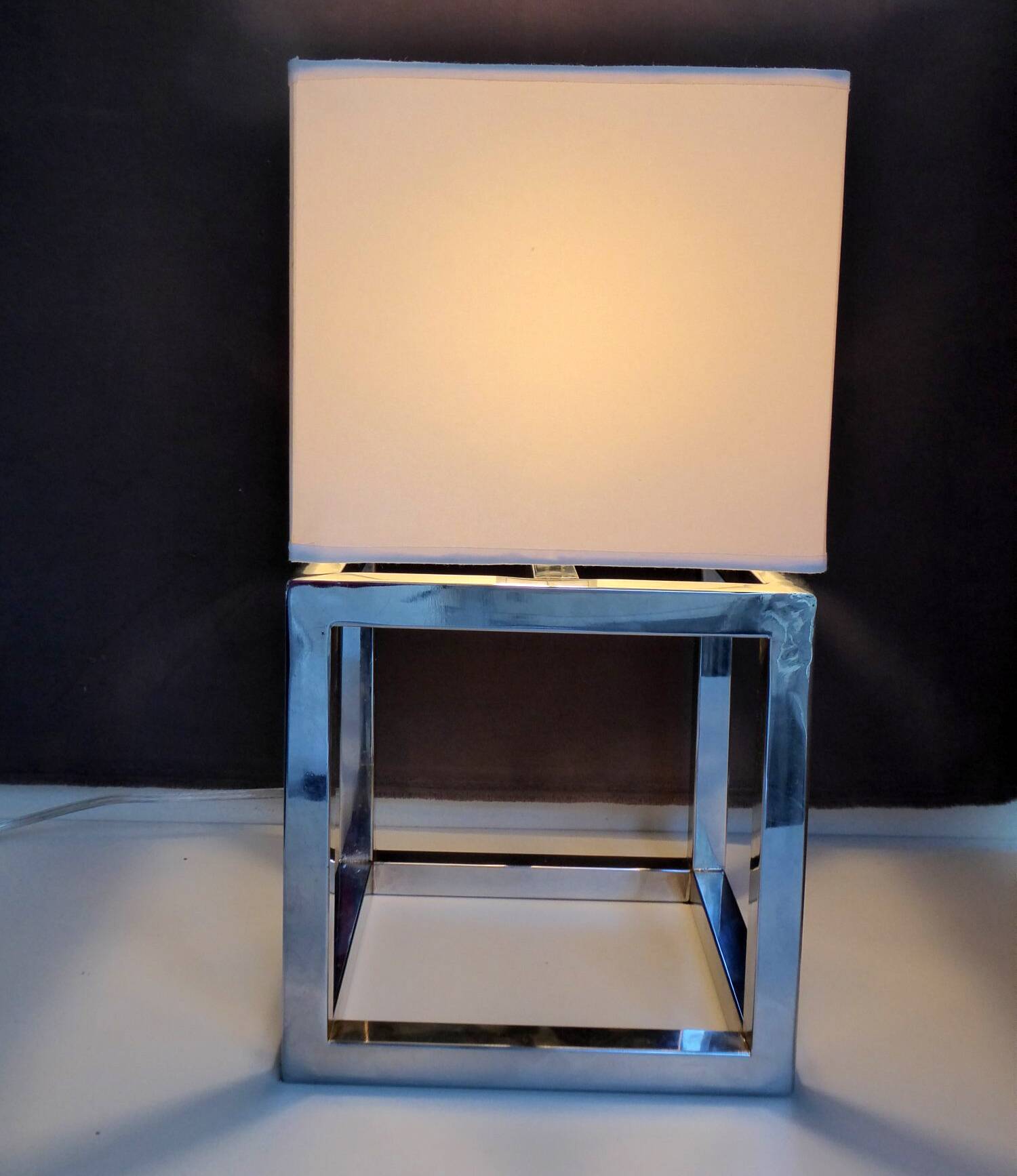 Vintage modernist lamp chrome steel 1970's