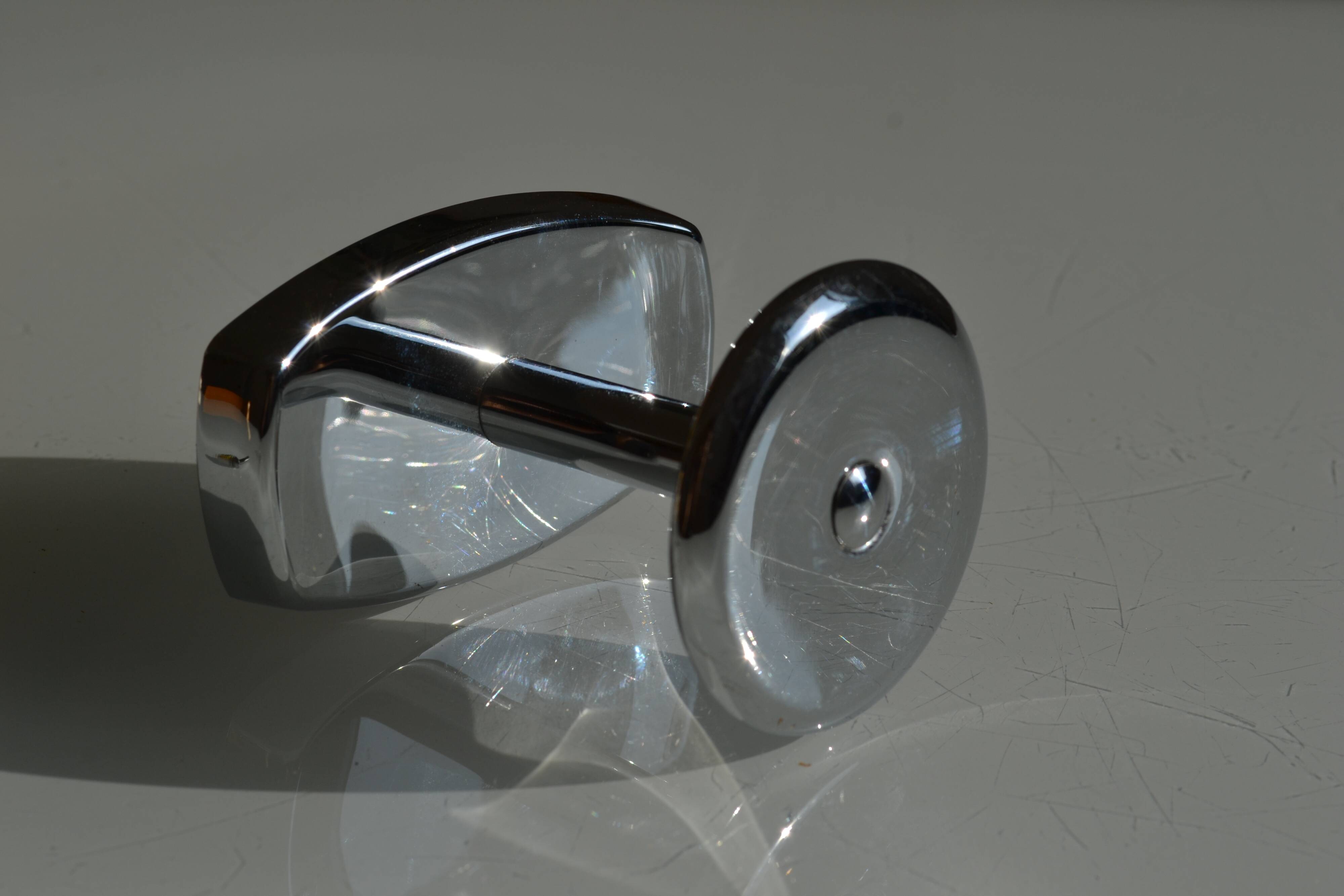 Vintage 80's chrome metal wall coat rack with 1 hook