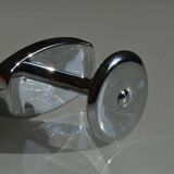 Vintage 80's chrome metal wall coat rack with 1 hook