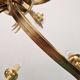 Brass chandelier, pineapple leaf decoration, Boulanger, 1970