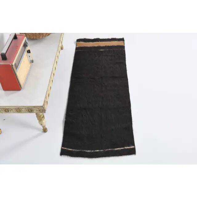 Tapis kilim en laine et coton turc vintage noué à la main, 47x133.