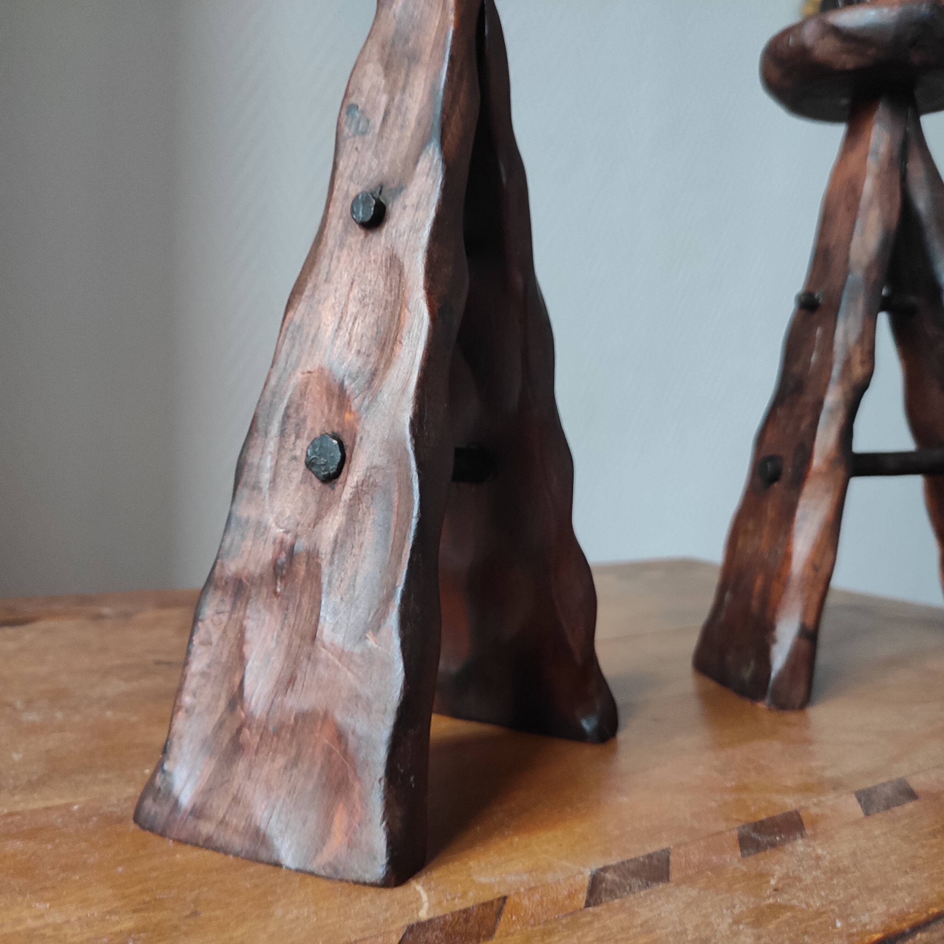 Pair of vintage brutalist candlesticks from the 1950s-60s