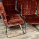 According to Baumann: series of 6 vintage sled chairs in chrome steel