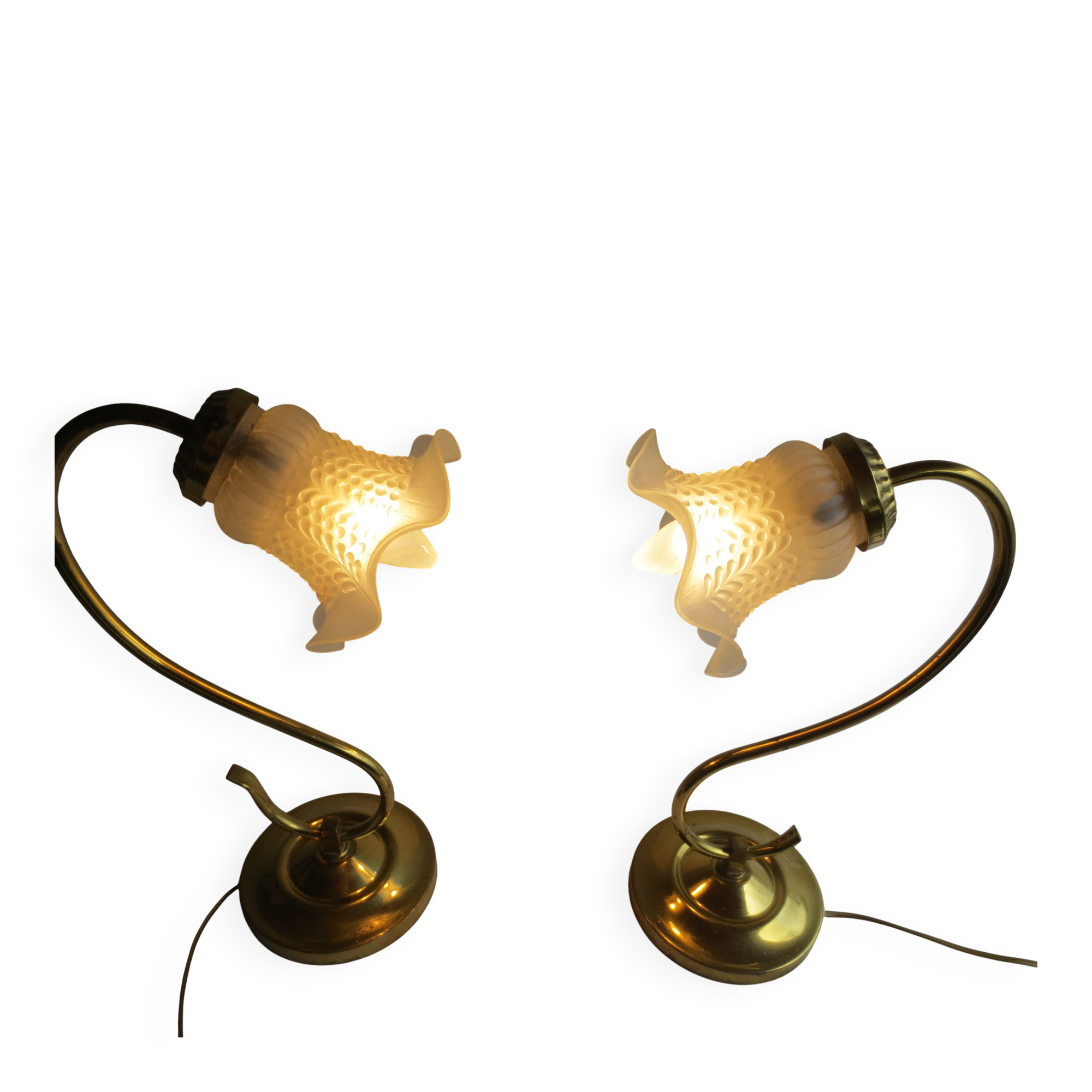 paire de lampes de table métal doré