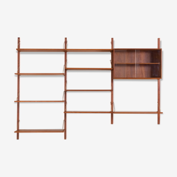 Poul Cadovius  teak wall unit with glass display cabinet