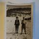 Framed vintage photograph of skiers.