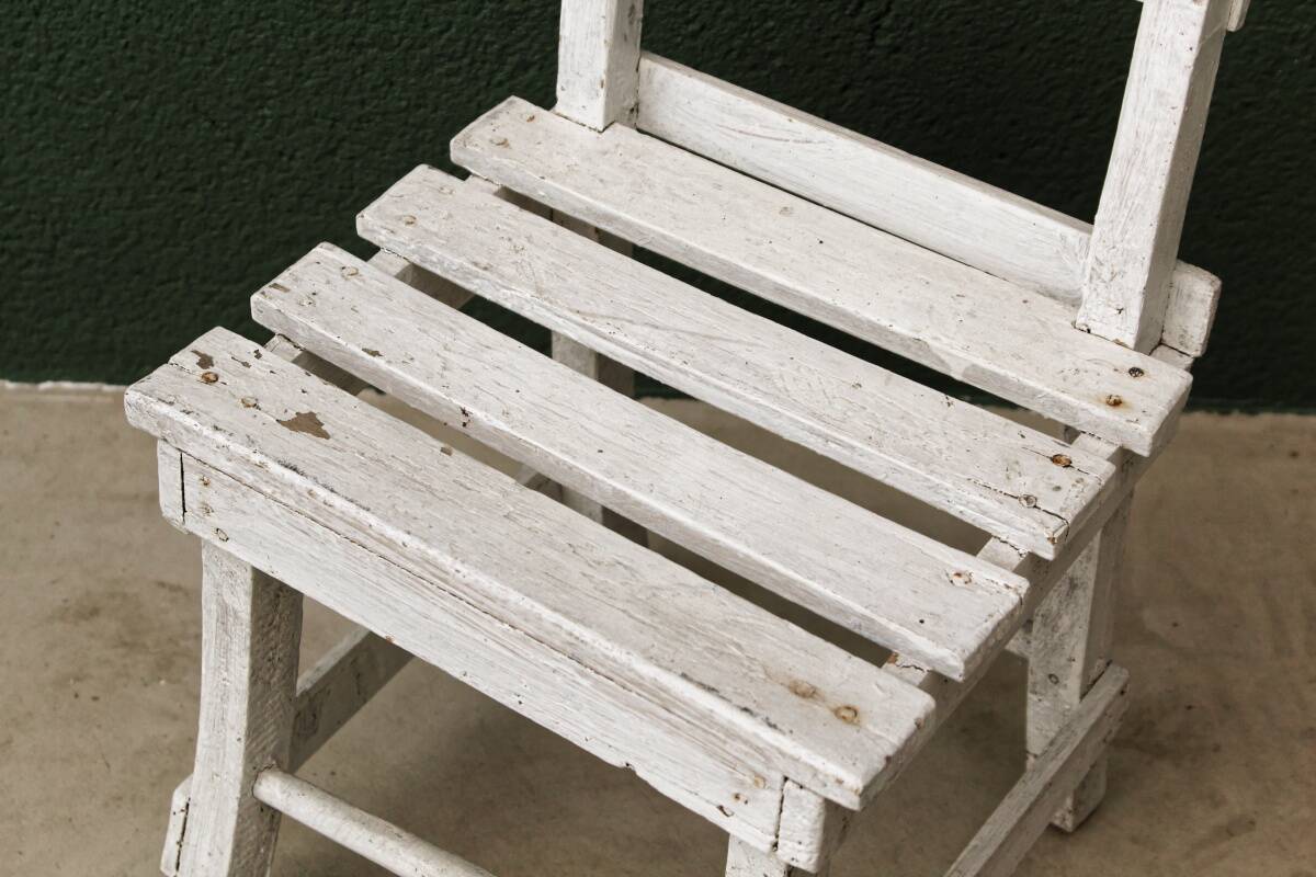 White slatted children's chair