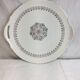 Round dish with white and gold handles made in France Digoin Sarreguemines