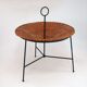 Wicker and black lacquered brass magazine rack 1960