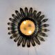 Spanish sunburst foliage ceiling light fixture in gilt iron, 1960s