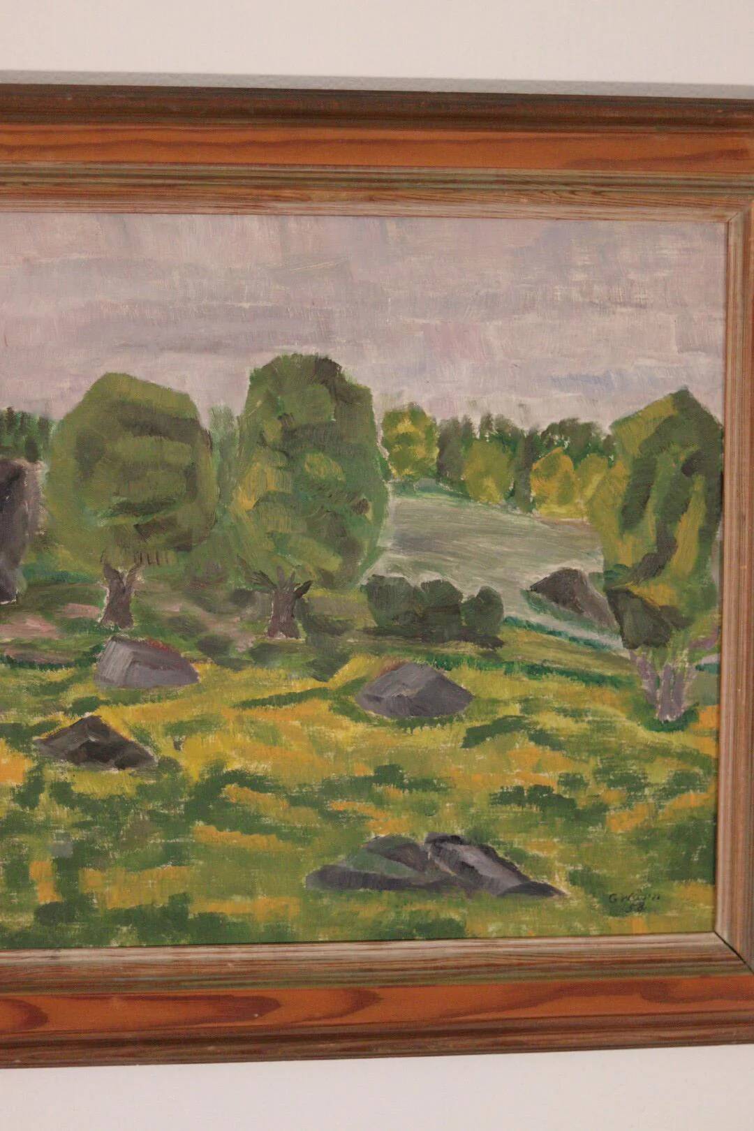 Original Swedish Oil on Panel – “Trees” by Gunnar Wärn – Signed