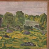 Original Swedish Oil on Panel – “Trees” by Gunnar Wärn – Signed