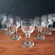 7 small transparent aperitif glasses vintage France