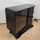 French Art Deco Half Cabinet in Black Lacquer and Mahogany, 1930