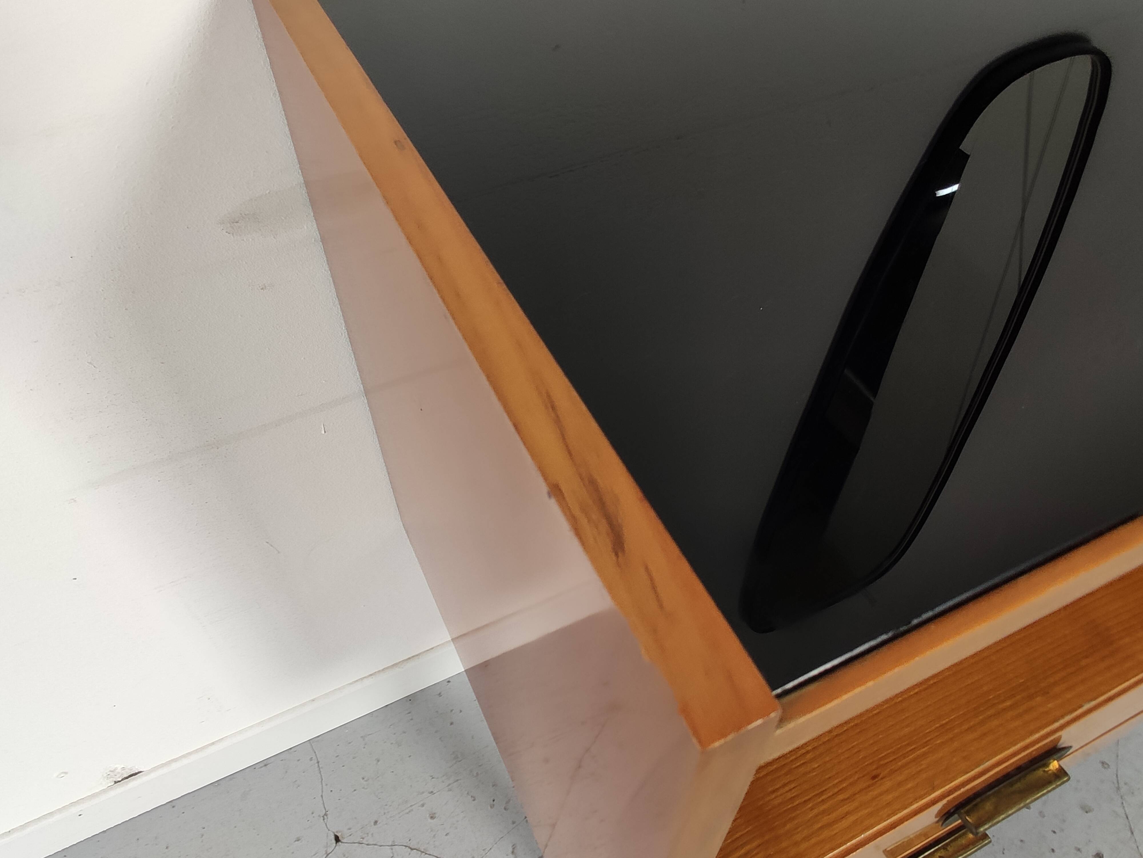 Scandinavian vintage wood and glass enfilade , 50s/60s