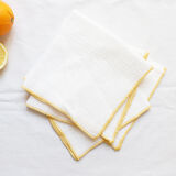 Nappe et serviettes en gaze de coton upcyclées blanches