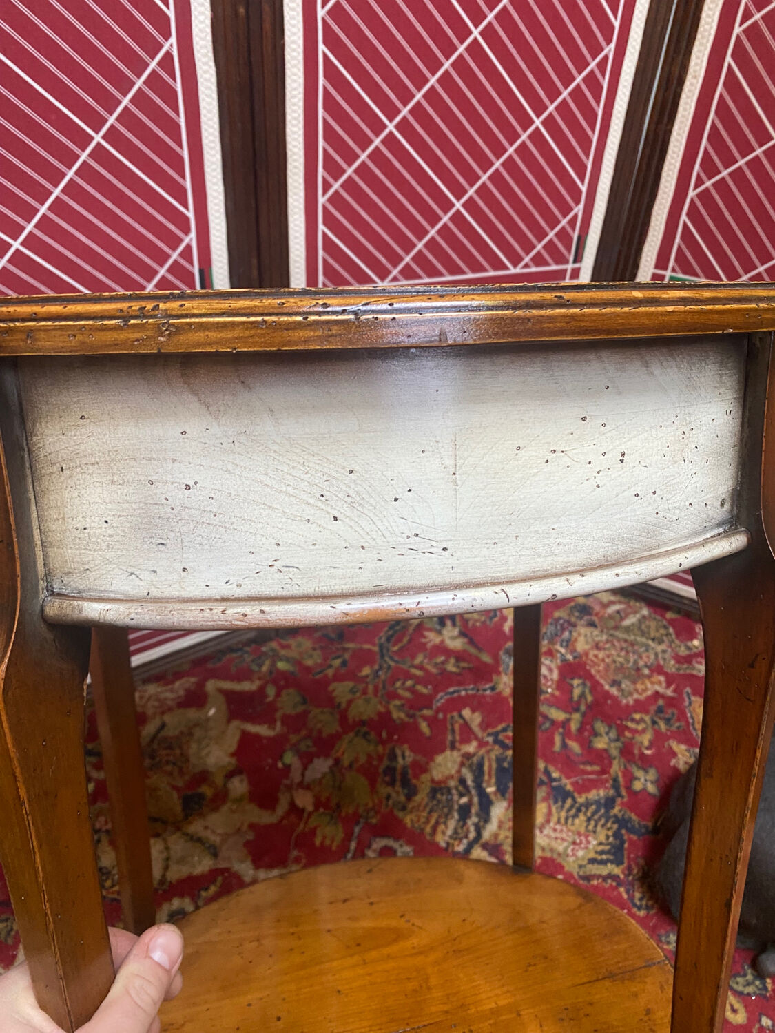 Louis XV style pedestal console, Shabby Chic