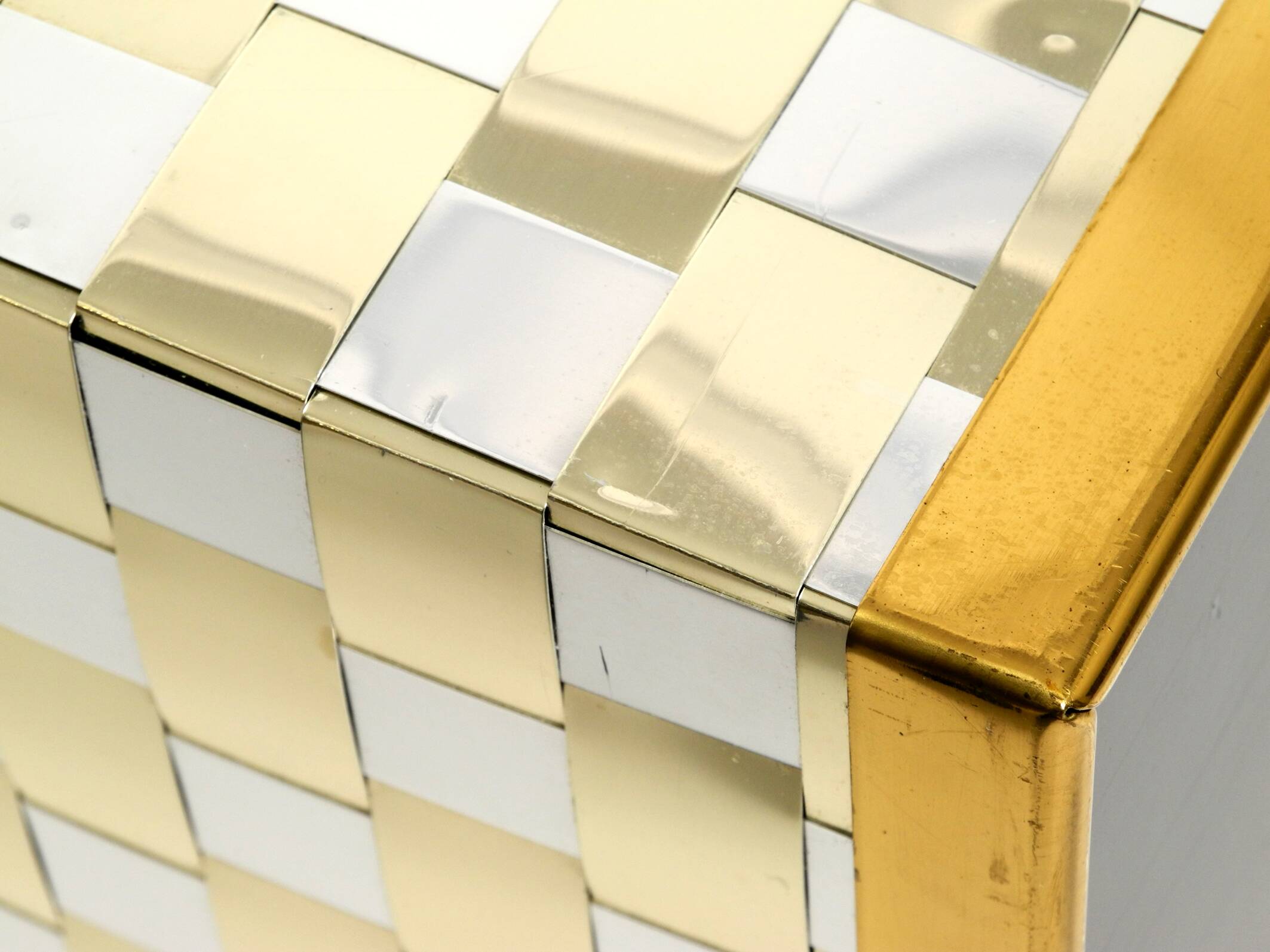 Stunning 1980s brass magazine rack in Hollywood Regency design