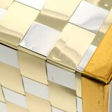 Stunning 1980s brass magazine rack in Hollywood Regency design