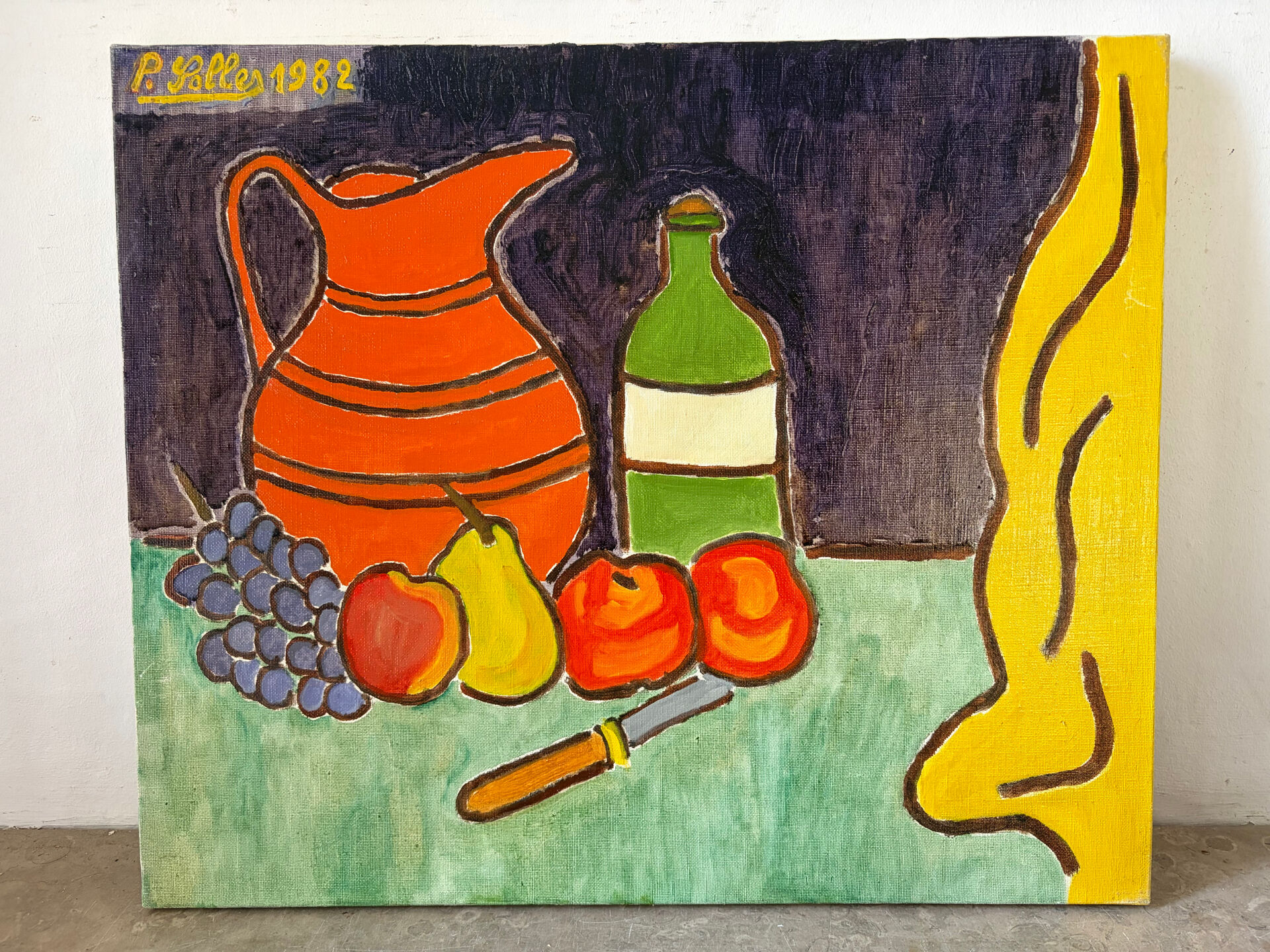 Nature morte signée Lalles 1982