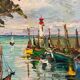 Tableau HST Marine Lighthouse Port, Roger Lorotte (1920-1985)