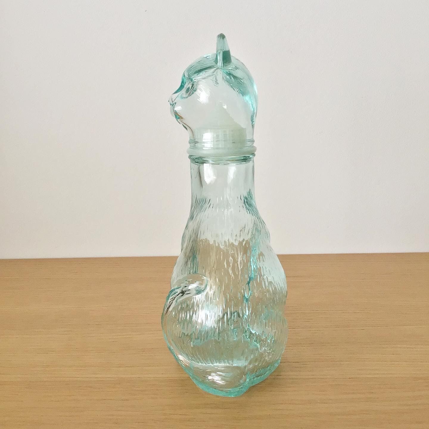 Vintage glass cat bottle