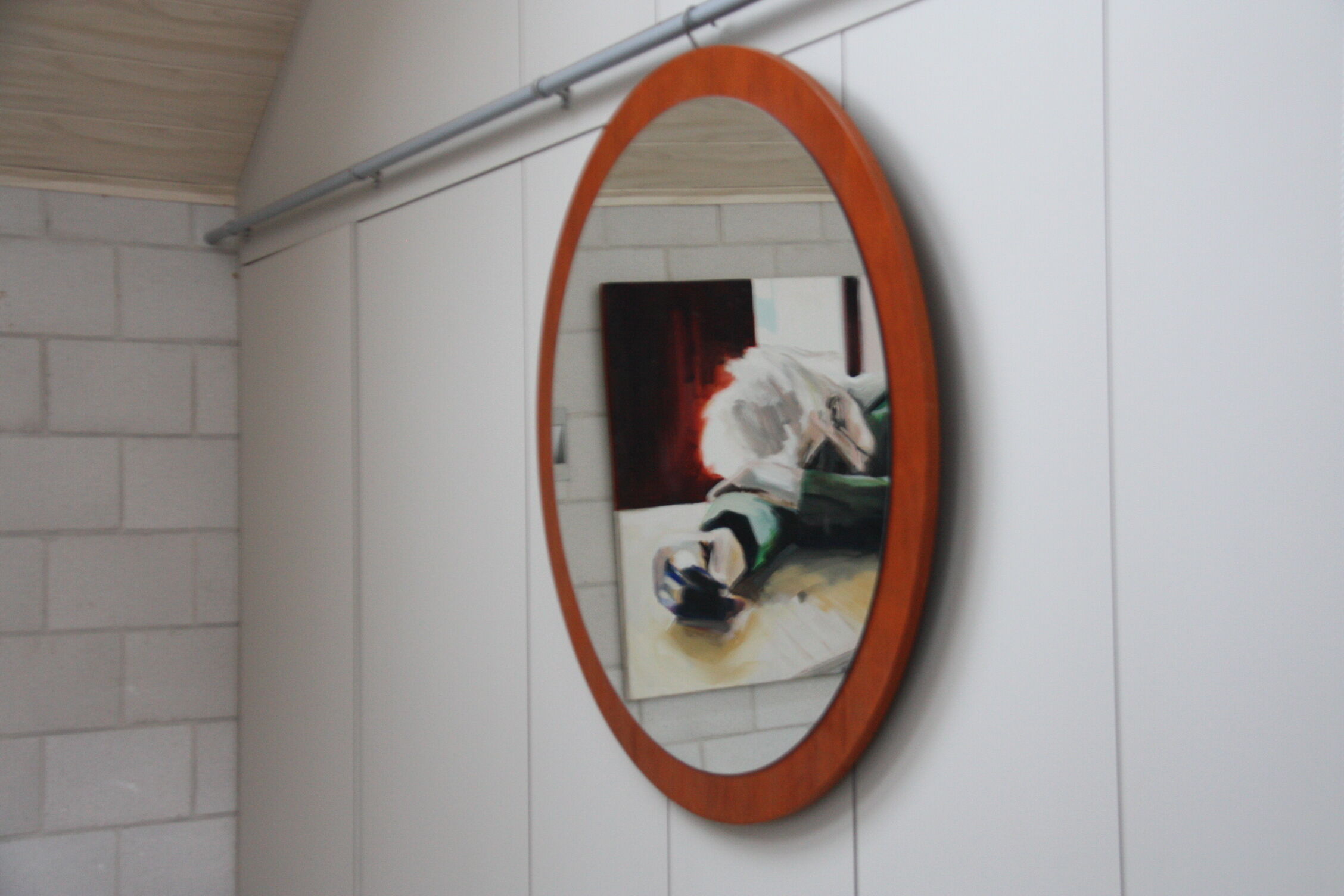 Danish teak 60s mirror diameter 100cm