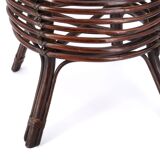 Planter pot cover in dark bamboo, 1960s