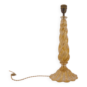 Pied de lampe Murano à fût colonne torsadée 1960