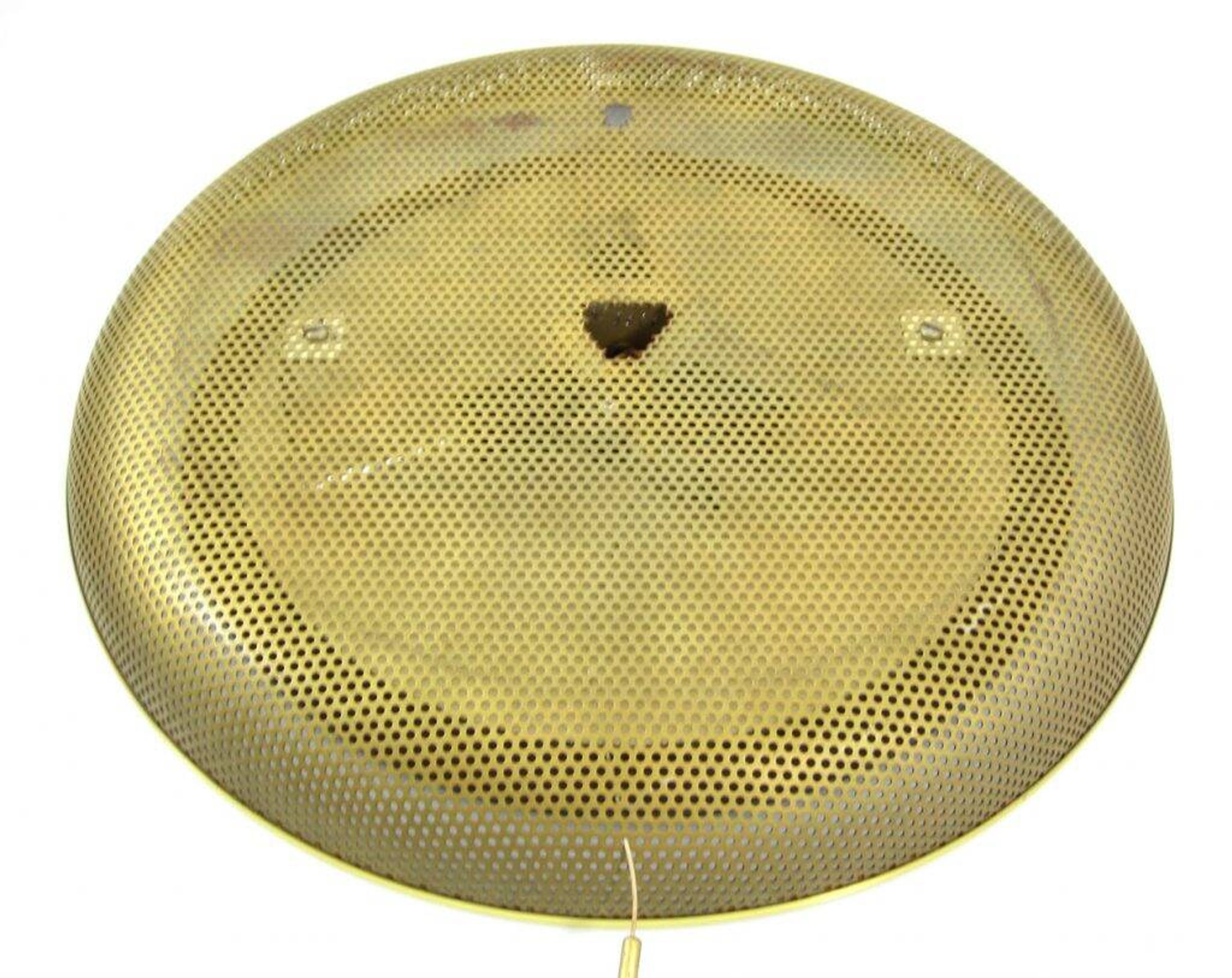 Vintage gold mirror by Mathieu Mategot for Artimeta from the 1950s with light.
