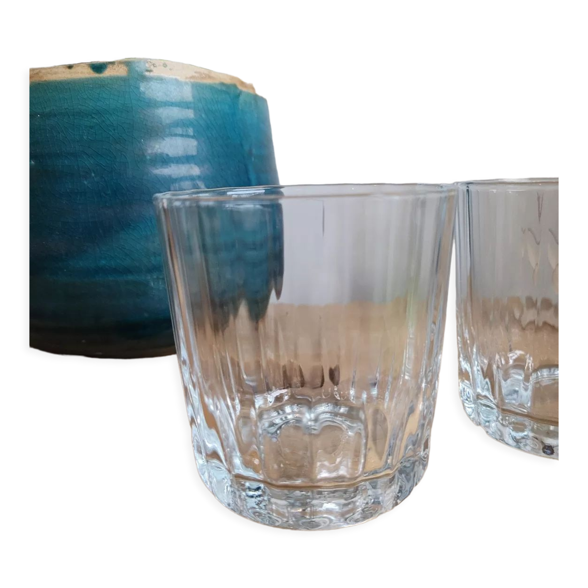Set of two water glasses or whisky