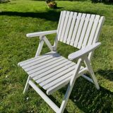 Set armchairs and garden table vintage circa 1970 R Gleizes