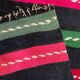 Romanian vintage carpet with stripes, made by hand in wool