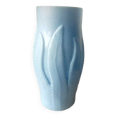 Opaline vase with flames and foliage decoration in relief, art nouveau period