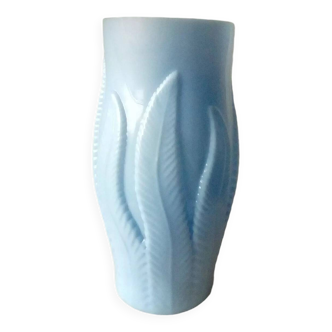Vase en opaline decor flammes feuillage en relief epoque art nouveau