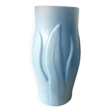 Vase en opaline decor flammes feuillage en relief epoque art nouveau