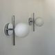 Pair of vintage chrome and opaline wall lights, France 1970.