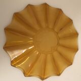 Mustard yellow glass fruit dish