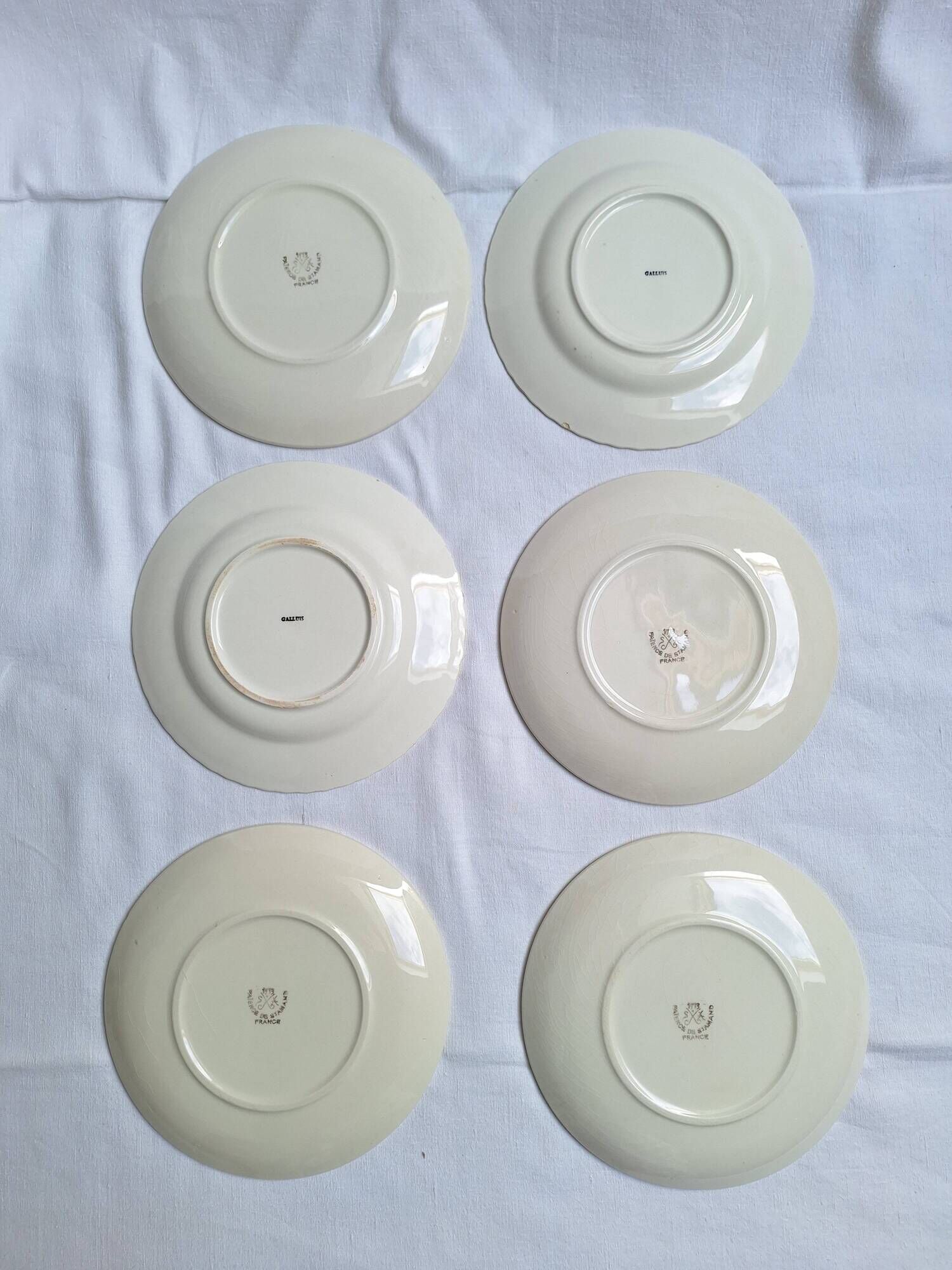 Dessert plates with flowers St Amand and Galluis