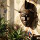 Decorative African wall mask in Punu Tsangui style, carved wood, 20th century.