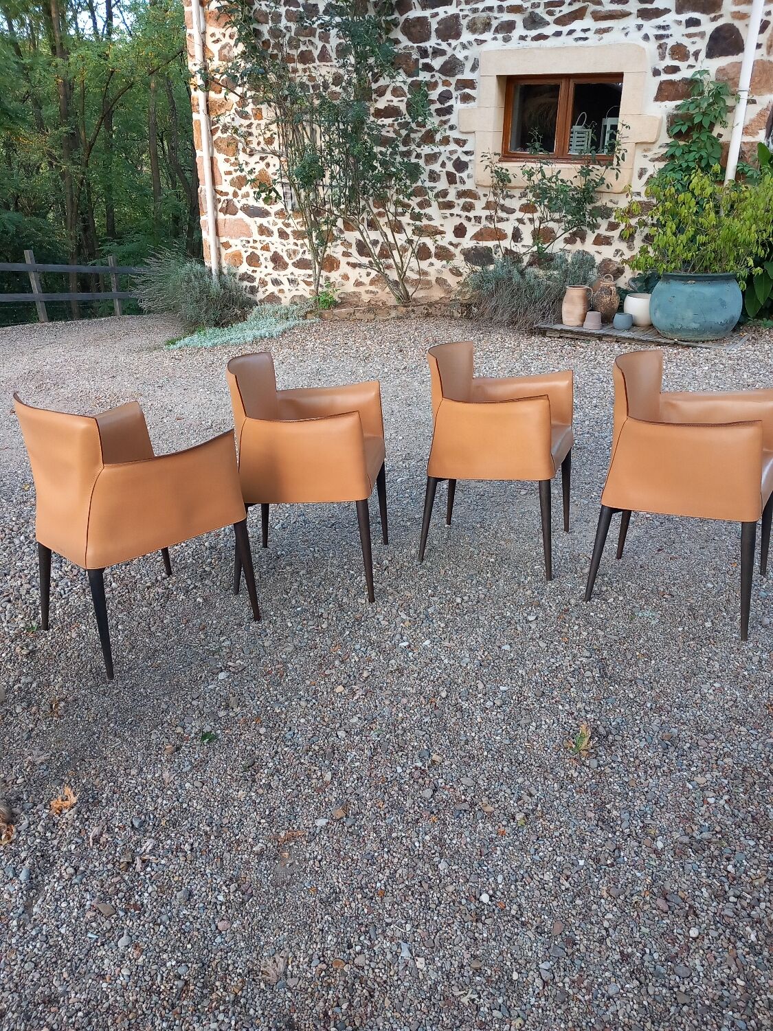 Set of 4 Vela chairs by Carlo Bartoli for Matteo Grassi