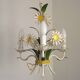 French Vintage Tied Bouquet Style Daisy Flower 3 Light Chandelier