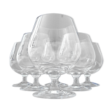 Suite of six tasting glasses of colorless crystal cognac